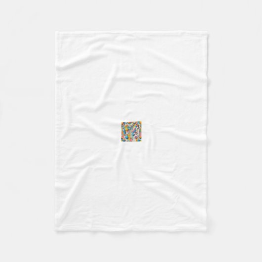 Couverture Polaire Motif géométrique coloré (Devant)