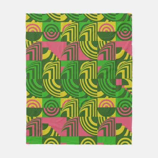 Couverture Polaire Motif Géométrique Coloré (Devant)