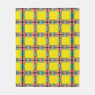 Couverture Polaire Motif géométrique coloré avec un design symétrique