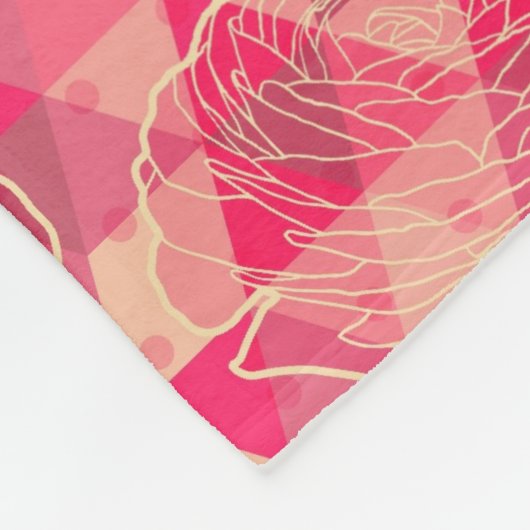 Couverture Polaire Motif géométrique de fleur (Coin)