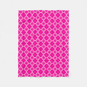 Couverture Polaire Motif géométrique de Quatrefoil de roses indien