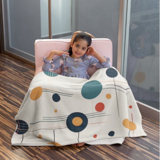 Couverture Polaire Motif géométrique du milieu du siècle