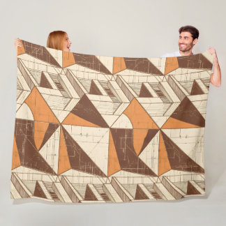 Couverture Polaire Motif géométrique en arche rétro des années 1970 e