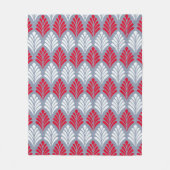 Couverture Polaire Motif géométrique en cuir gris-rouge (Devant)