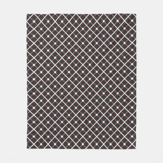 Couverture Polaire Motif géométrique en noir et tons Brown chauds (Devant)