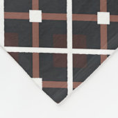 Couverture Polaire Motif géométrique en noir et tons Brown chauds (Coin)