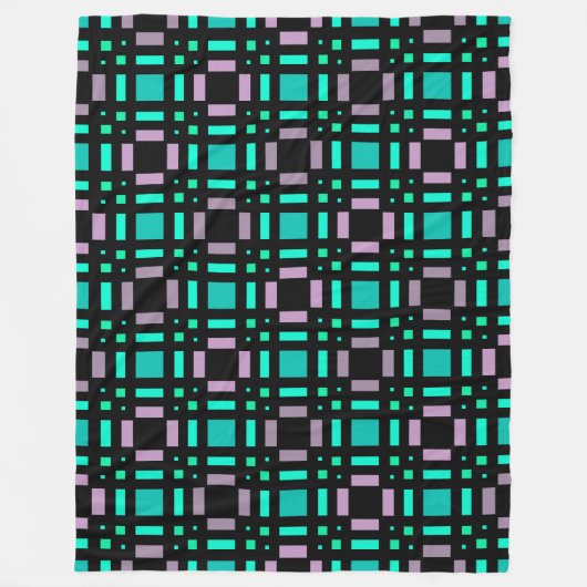 Couverture Polaire Motif géométrique en vert et en couleurs géométriq (Devant)