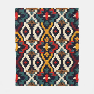 Couverture Polaire Motif géométrique ethnique traditionnel