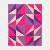Couverture Polaire Motif géométrique Gras Rose et Violet (Devant)