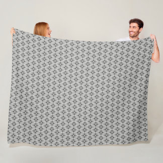 Couverture Polaire motif géométrique gris noir et blanc fin