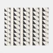 Couverture Polaire Motif géométrique gris noir et blanc moyen rétro (Devant (Horizontal))