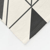 Couverture Polaire Motif géométrique gris noir et blanc moyen rétro (Coin)