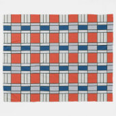 Couverture Polaire Motif géométrique gris rouge rétro (Devant (Horizontal))