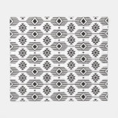 Couverture Polaire Motif géométrique ikat noir et blanc (Devant (Horizontal))