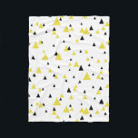 Couverture Polaire Motif géométrique jaune et noir Personnalisé<br><div class="desc">Une couverture en toison moderne et élégante,  avec un motif triangles noir et jaune. Cette couverture sera parfaite en cadeau.</div>