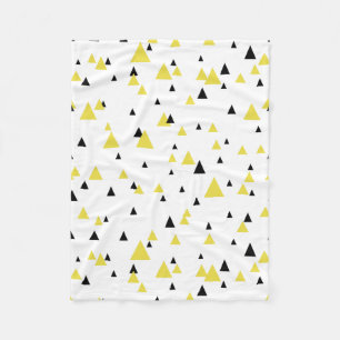 Couverture Polaire Motif géométrique jaune et noir Personnalisé