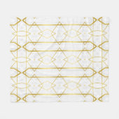Couverture Polaire motif géométrique Marbre blanc et or (Devant (Horizontal))