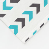 Couverture Polaire Motif géométrique moderne blanc & flèches bleues (Coin)