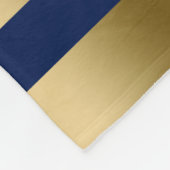 Couverture Polaire Motif géométrique Monogramme Gold & Blue Stripes (Coin)