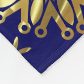 Couverture Polaire Motif Géométrique Or Et Bleu (Coin)