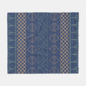 Couverture Polaire Motif géométrique Pêche bleu vert (Devant (Horizontal))