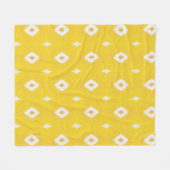 Couverture Polaire Motif géométrique rétro blanc jaune (Devant (Horizontal))