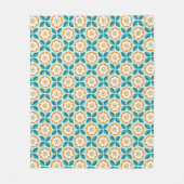 Couverture Polaire Motif géométrique rétro Turquoise Aqua Orange Flor (Devant)