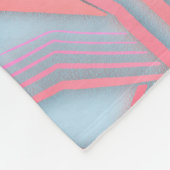 Couverture Polaire Motif géométrique rose et bleu clair (couleur do-i (Coin)