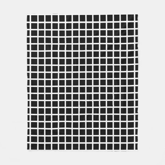 Couverture Polaire Motif géométrique sans couture. Carré noir sur bla (Devant)