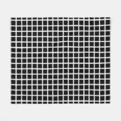 Couverture Polaire Motif géométrique sans couture. Carré noir sur bla (Devant (Horizontal))