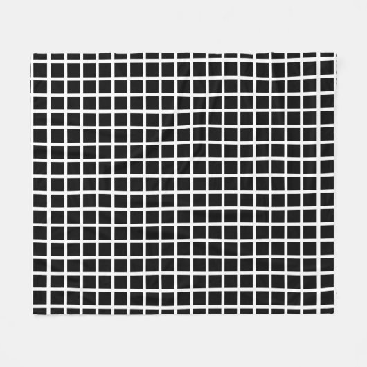 Couverture Polaire Motif géométrique sans couture. Carré noir sur bla (Devant (Horizontal))