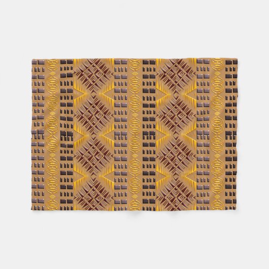 Couverture Polaire motif géométrique tribal africain ethnique (Devant (Horizontal))