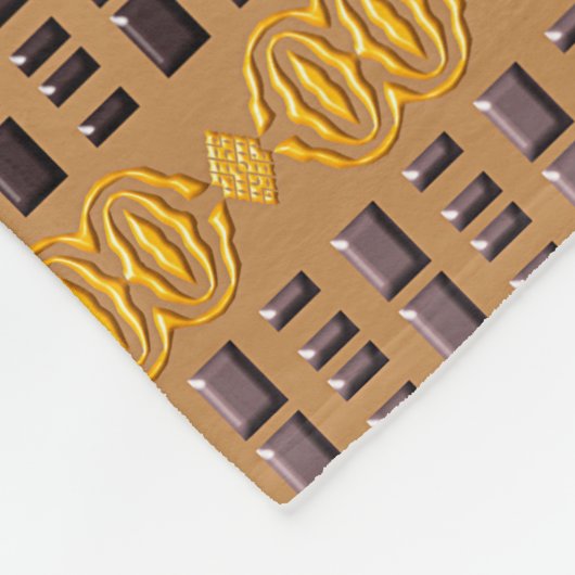 Couverture Polaire motif géométrique tribal africain ethnique (Coin)