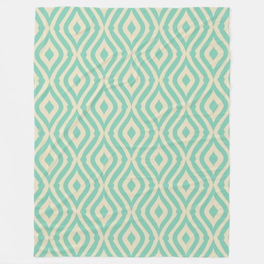 Couverture Polaire Motif géométrique turquoise-vert et crème rétro (Devant)