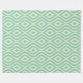 Couverture Polaire Motif géométrique turquoise-vert et crème rétro (Devant (Horizontal))