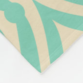 Couverture Polaire Motif géométrique turquoise-vert et crème rétro (Coin)