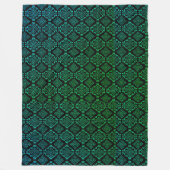 Couverture Polaire Motif géométrique vert / Impression indienne (Devant)