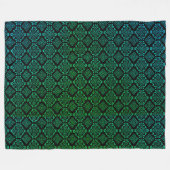 Couverture Polaire Motif géométrique vert / Impression indienne (Devant (Horizontal))