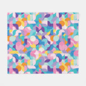 Couverture Polaire Motif géométrique violet et rose (Devant (Horizontal))