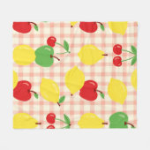 Couverture Polaire Motif Gingham de Fruits Mignons (Devant (Horizontal))
