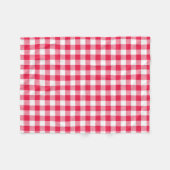 Couverture Polaire Motif Gingham Rouge et Blanc Classique Rustique (Devant (Horizontal))