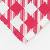 Couverture Polaire Motif Gingham Rouge et Blanc Classique Rustique (Coin)