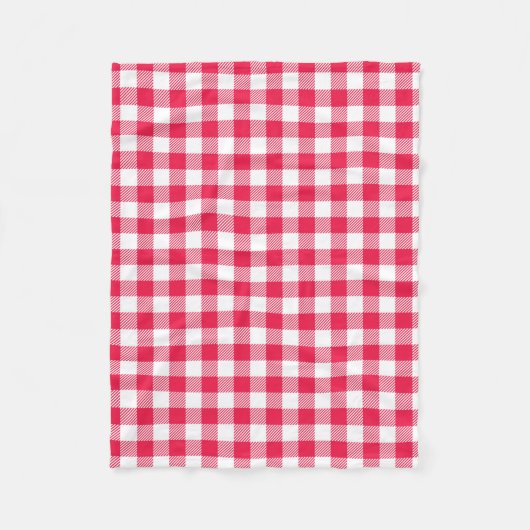Couverture Polaire Motif Gingham Rouge et Blanc Classique Rustique (Devant)
