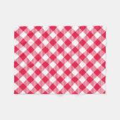 Couverture Polaire Motif Gingham Rouge et Blanc Classique Rustique (Devant (Horizontal))