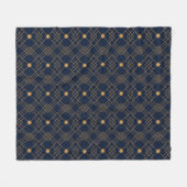 Couverture Polaire Motif Gold art déco sur arrière - plan bleu foncé (Devant (Horizontal))