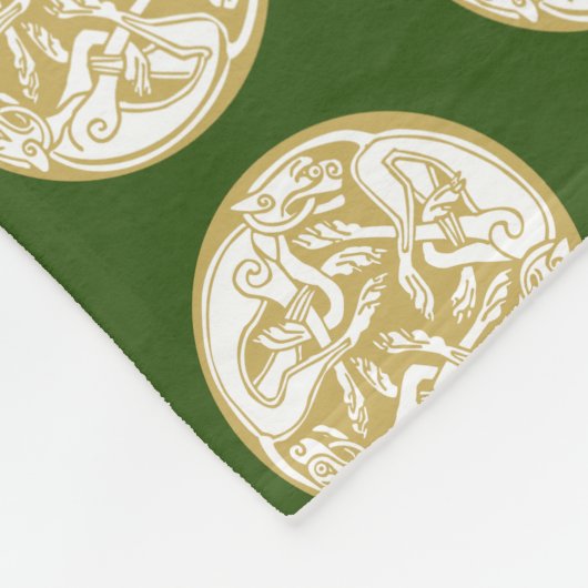 Couverture Polaire Motif Gold Celtic Dog Trio (Coin)