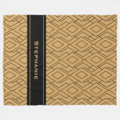 Couverture Polaire Motif Gold et Black Art Déco personnalisé (Devant (Horizontal))