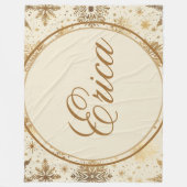 Couverture Polaire Motif Golden Snowflake (Devant)