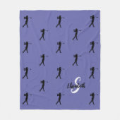 Couverture Polaire Motif Golfer Monogrammed Périwinkle bleu polaire (Devant)