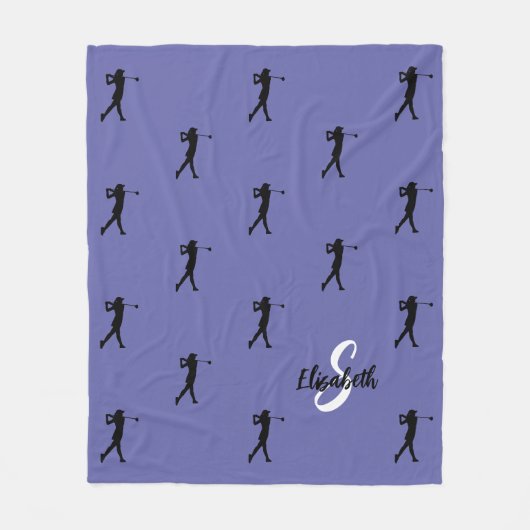 Couverture Polaire Motif Golfer Monogrammed Périwinkle bleu polaire (Devant)